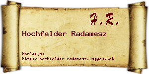 Hochfelder Radamesz névjegykártya